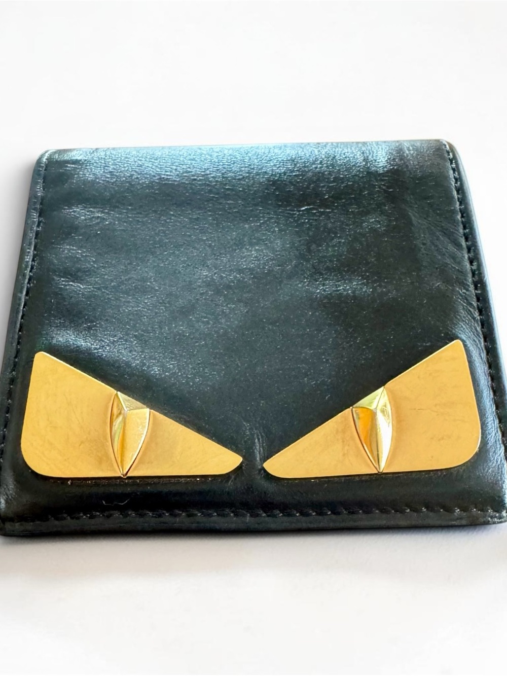 Fendi Monster Bifold Wallet with Gold Eye Hardware